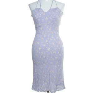 Shein purple floral midi dress size xs